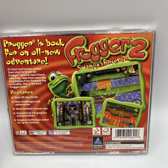 Frogger 2: Swampy's Revenge (Sony PlayStation 1, PS1, 2000) Complete CIB Tested - Picture 2 of 6